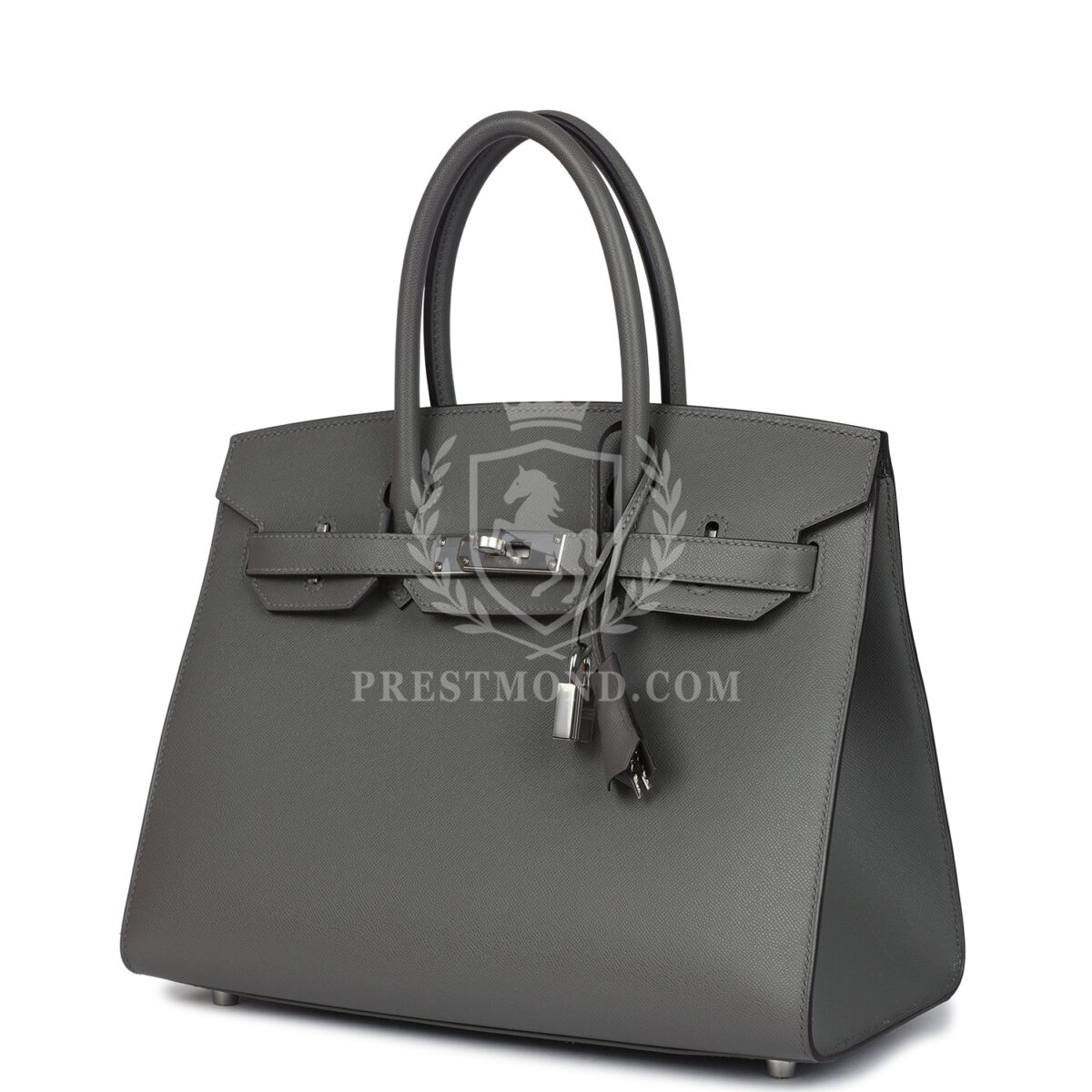 Hermes Birkin Sellier 30 Gris Meyer Madame PHW — изображение 5
