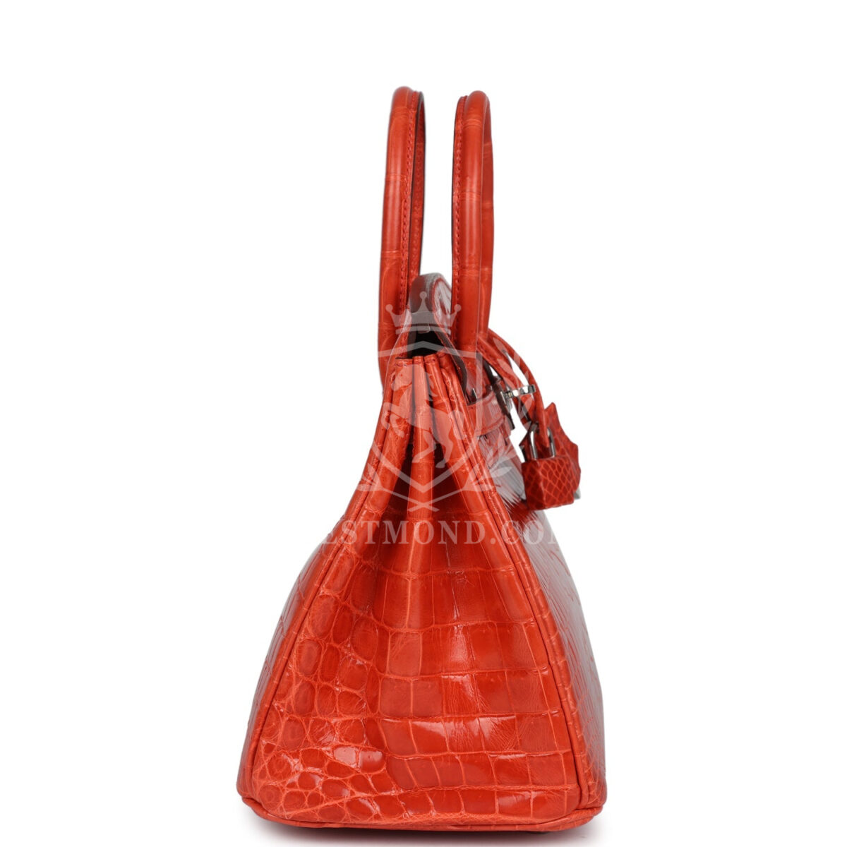 Hermes Birkin 25 Orange Poppy Shiny Niloticus Crocodile PHW — изображение 3