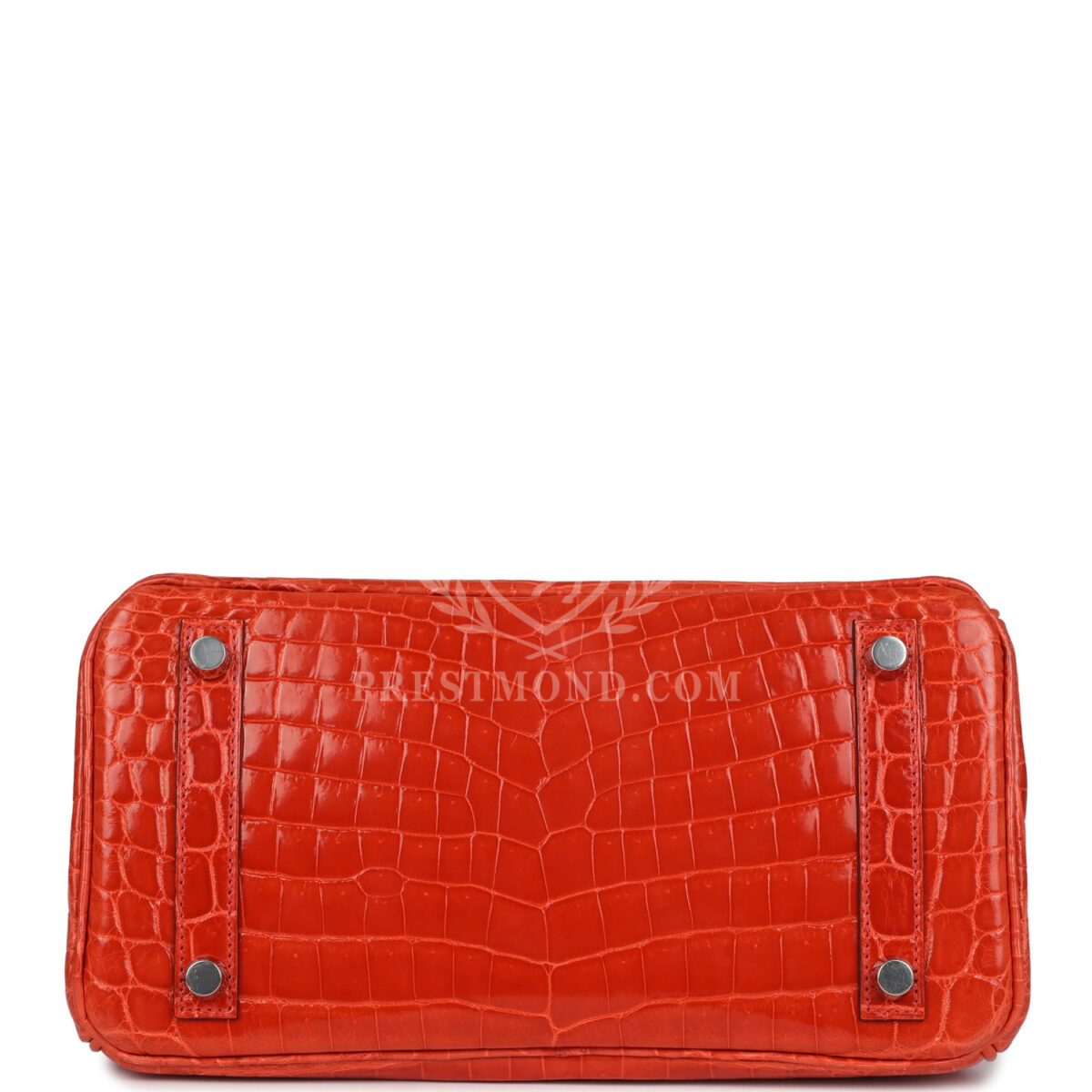 Hermes Birkin 25 Orange Poppy Shiny Niloticus Crocodile PHW — изображение 6