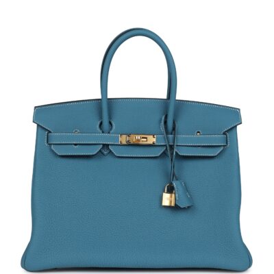 Hermes Birkin 35 Blue Jean Togo GHW