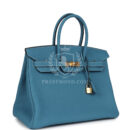 Hermes Birkin 35 Blue Jean Togo GHW