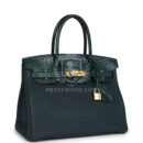 Hermes Birkin 30 Vert Cypress Togo and Matte Alligator Touch GHW