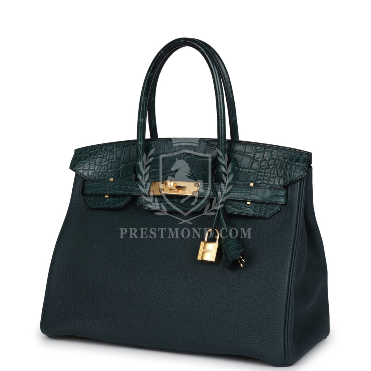 Hermes Birkin 30 Vert Cypress Togo and Matte Alligator Touch GHW — изображение 5