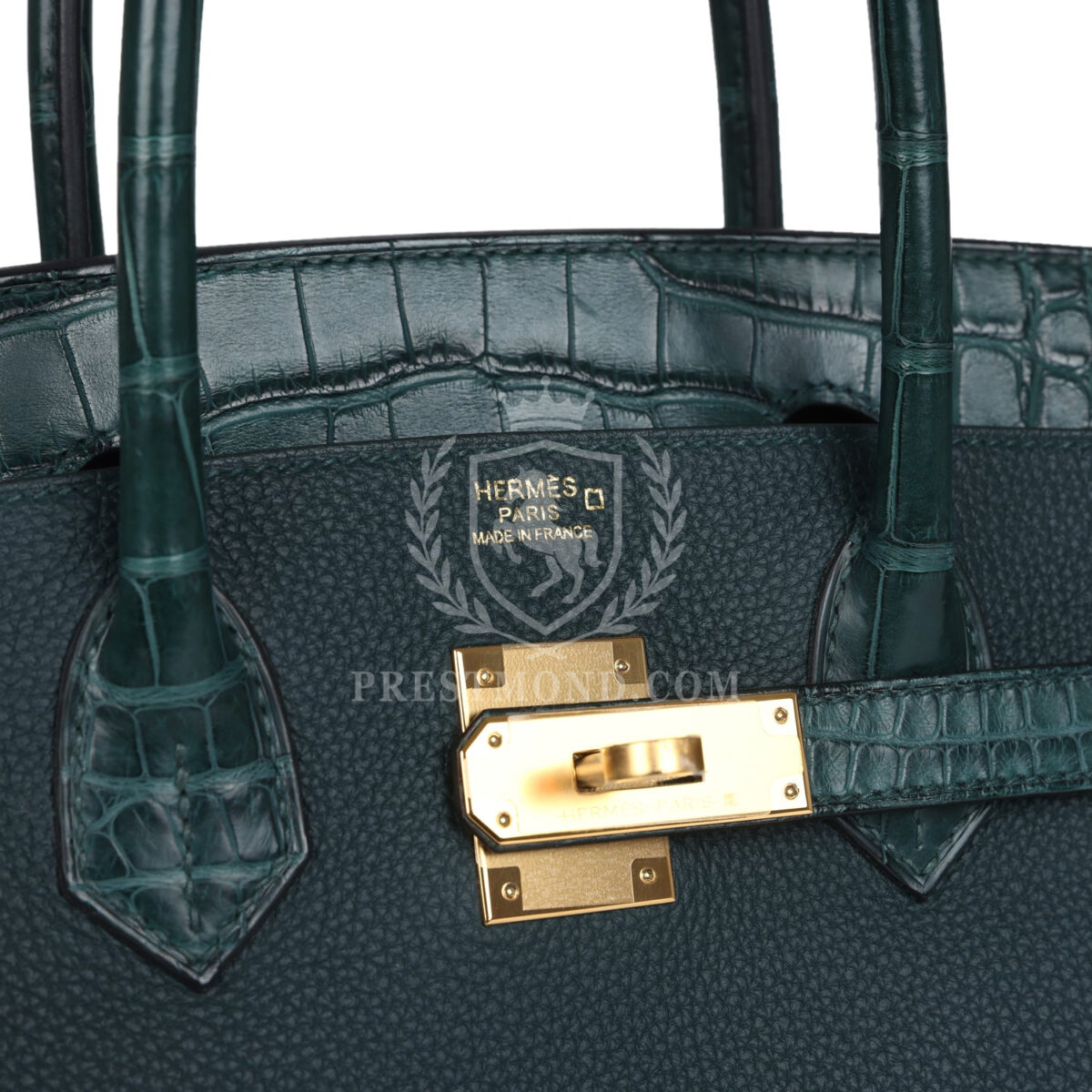 Hermes Birkin 30 Vert Cypress Togo and Matte Alligator Touch GHW — изображение 7