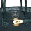 Hermes Birkin 30 Vert Cypress Togo and Matte Alligator Touch GHW