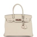Hermes Birkin 30 Craie Togo Rose GHW