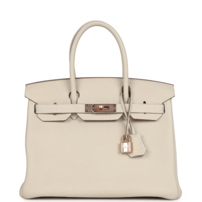Hermes Birkin 30 Craie Togo Rose GHW