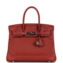 Hermes Birkin 30 Ghillies Brique Clemence and Evercolor PHW