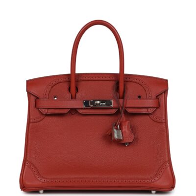 Hermes Birkin 30 Ghillies Brique Clemence and Evercolor PHW