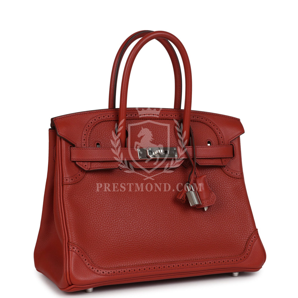 Hermes Birkin 30 Ghillies Brique Clemence and Evercolor PHW — изображение 2