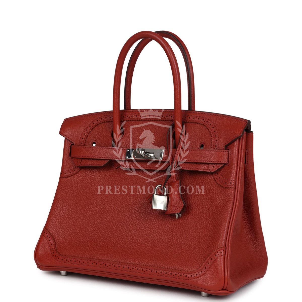 Hermes Birkin 30 Ghillies Brique Clemence and Evercolor PHW — изображение 5
