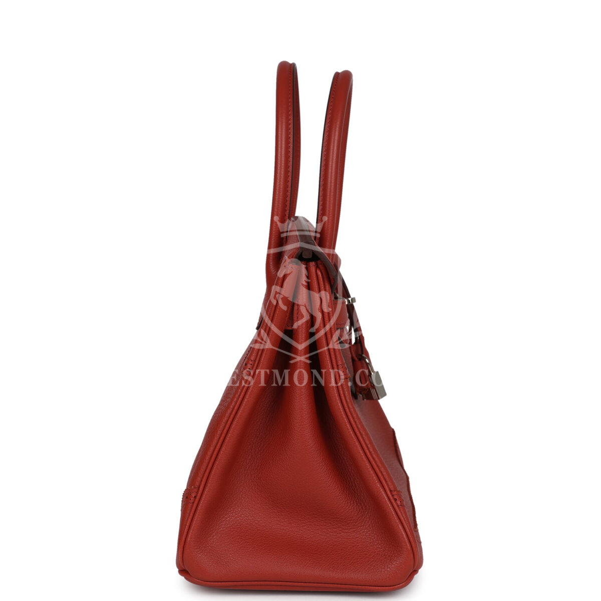 Hermes Birkin 30 Ghillies Brique Clemence and Evercolor PHW — изображение 3