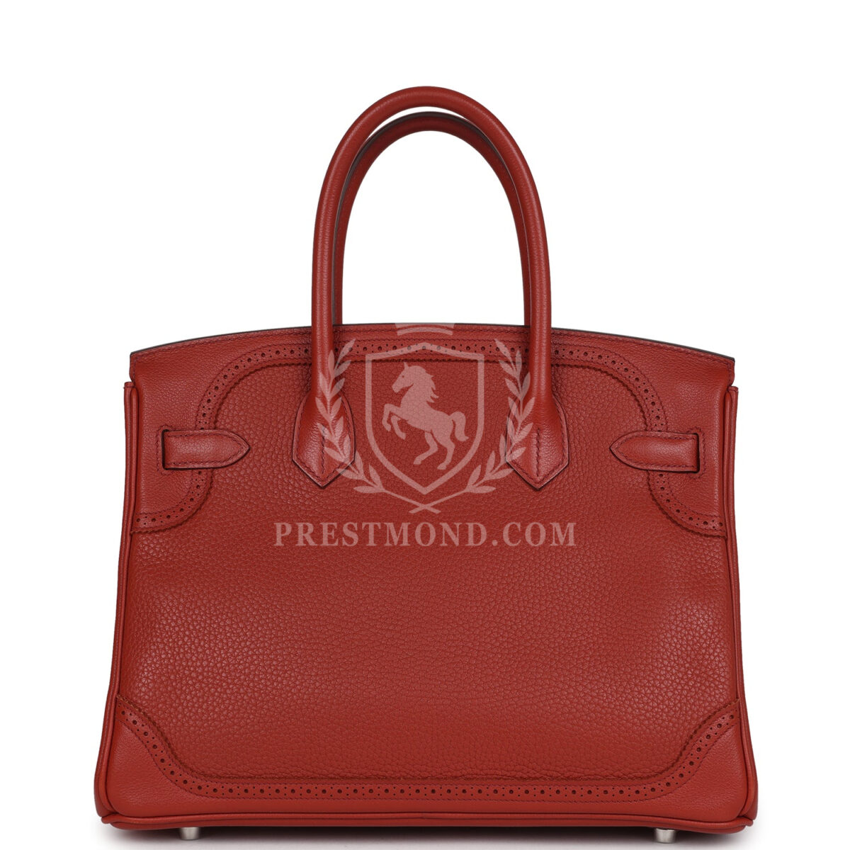 Hermes Birkin 30 Ghillies Brique Clemence and Evercolor PHW — изображение 4