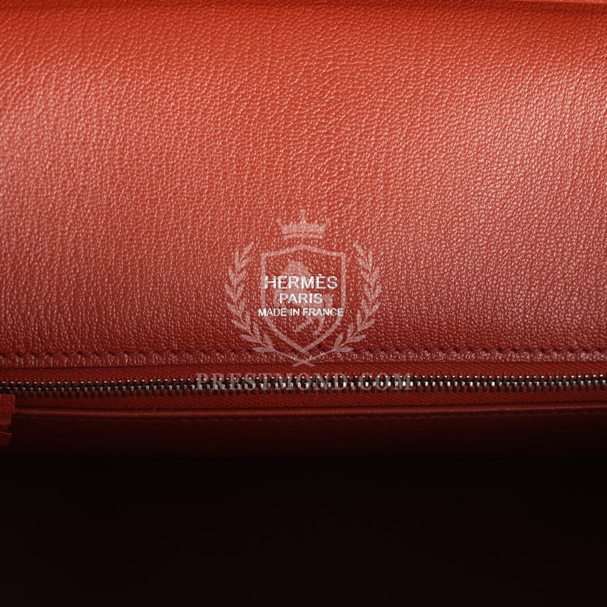 Hermes Birkin 30 Ghillies Brique Clemence and Evercolor PHW — изображение 7