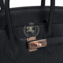 Hermes Birkin 25 Black Togo Rose GHW