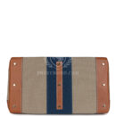 Hermes Birkin HAC 50 Flag Ficelle Toile H, Fauve Barenia and Bleu Toile H Canvas GHW