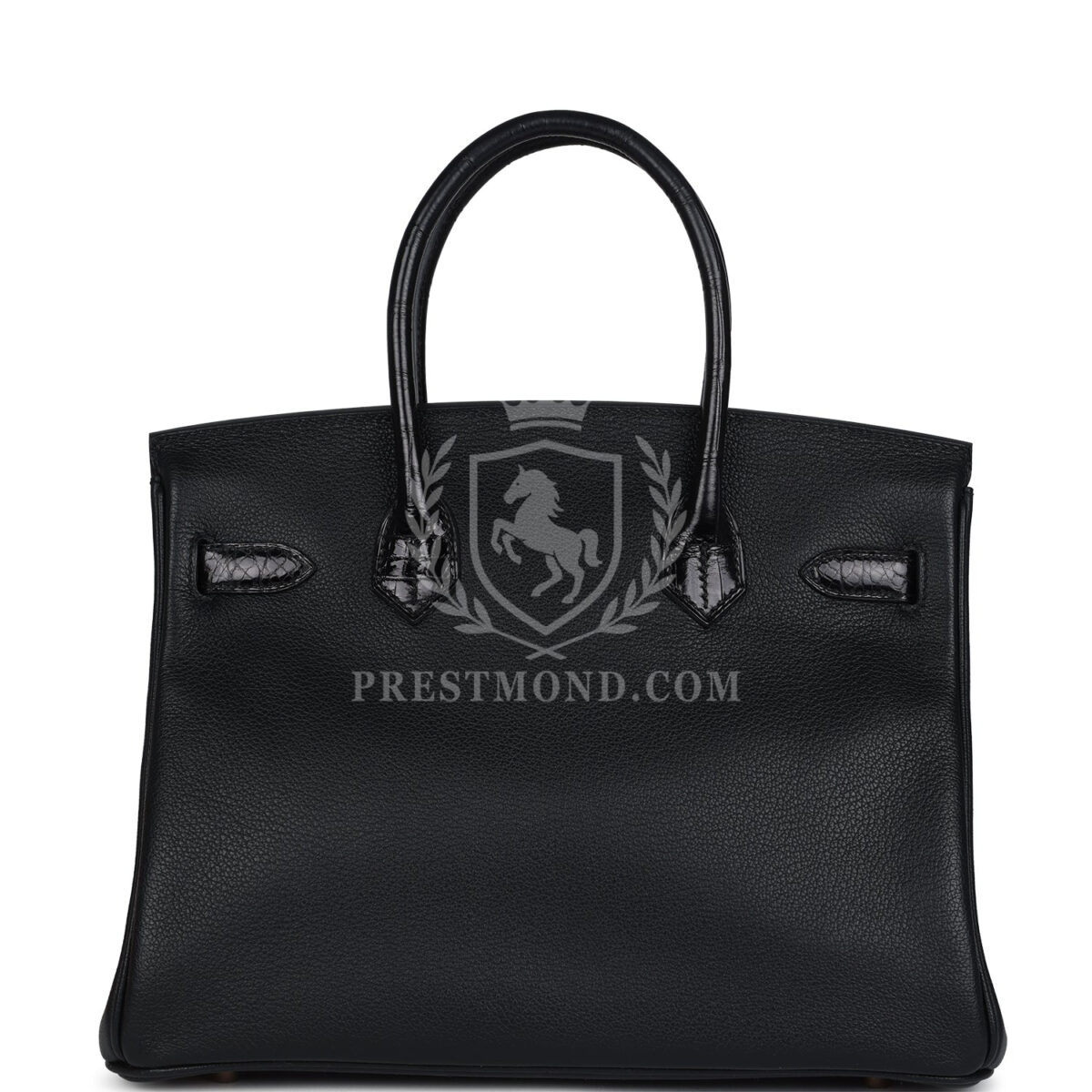 Hermes Birkin 30 Black Shiny Niloticus Crocodile and Novillo Touch Rose GHW — изображение 4