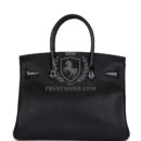 Hermes Birkin 30 Black Shiny Niloticus Crocodile and Novillo Touch Rose GHW