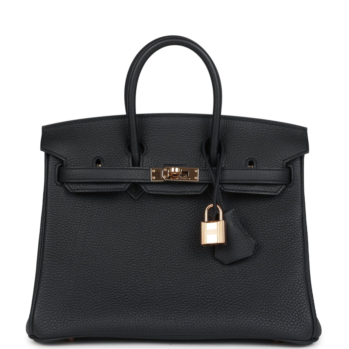 Hermes Birkin 25 Black Togo Rose GHW