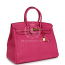 Hermes Birkin 35 Rose Shocking Chevre Mysore GHW