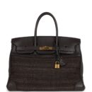 Hermes Birkin 35 Chocolate Clemence and Crinoline GHW
