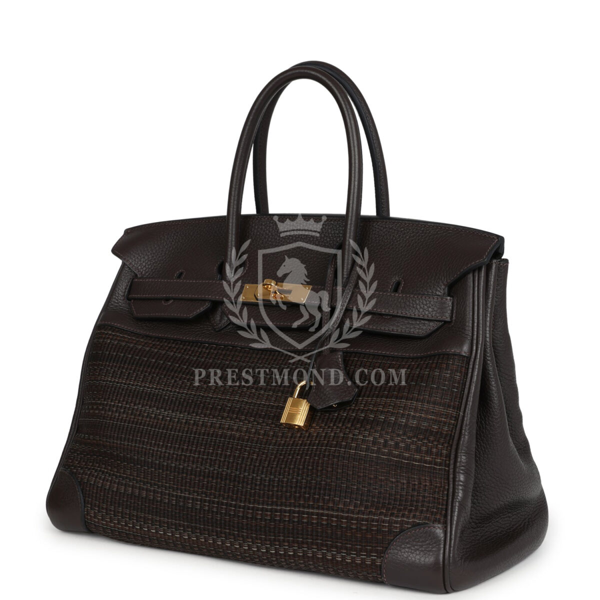 Hermes Birkin 35 Chocolate Clemence and Crinoline GHW — изображение 5