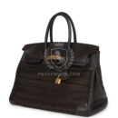 Hermes Birkin 35 Chocolate Clemence and Crinoline GHW