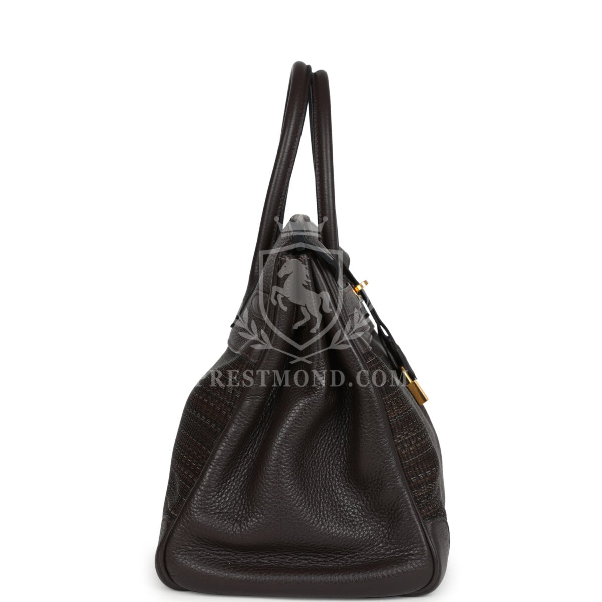 Hermes Birkin 35 Chocolate Clemence and Crinoline GHW — изображение 3