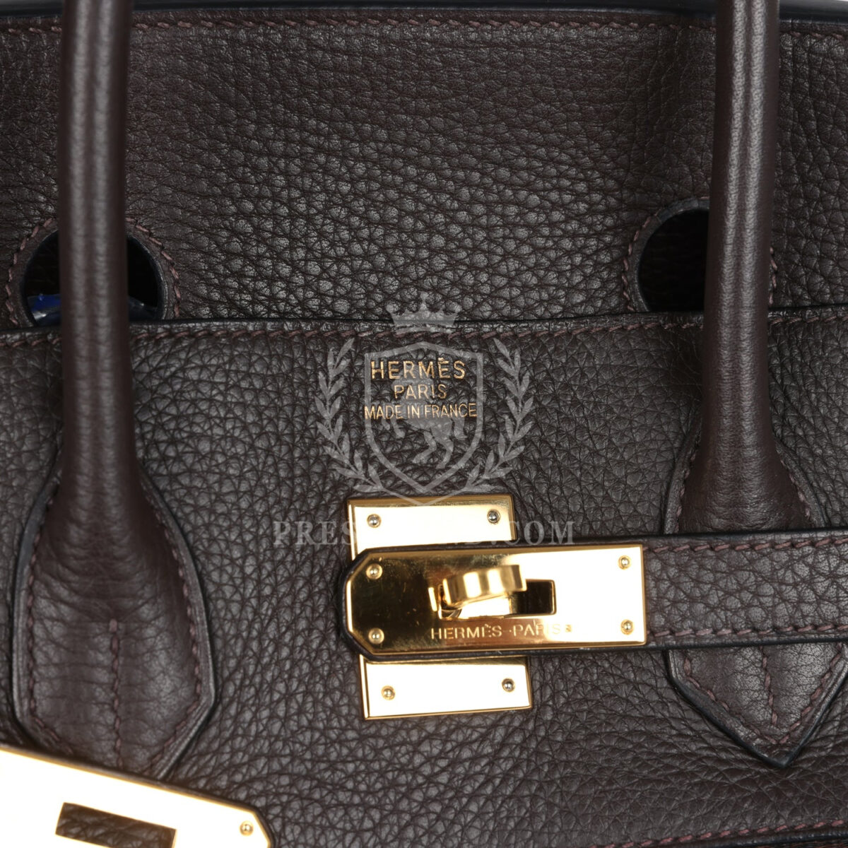 Hermes Birkin 35 Chocolate Clemence and Crinoline GHW — изображение 7