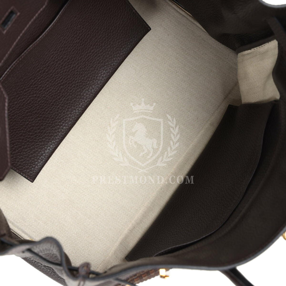 Hermes Birkin 35 Chocolate Clemence and Crinoline GHW — изображение 8