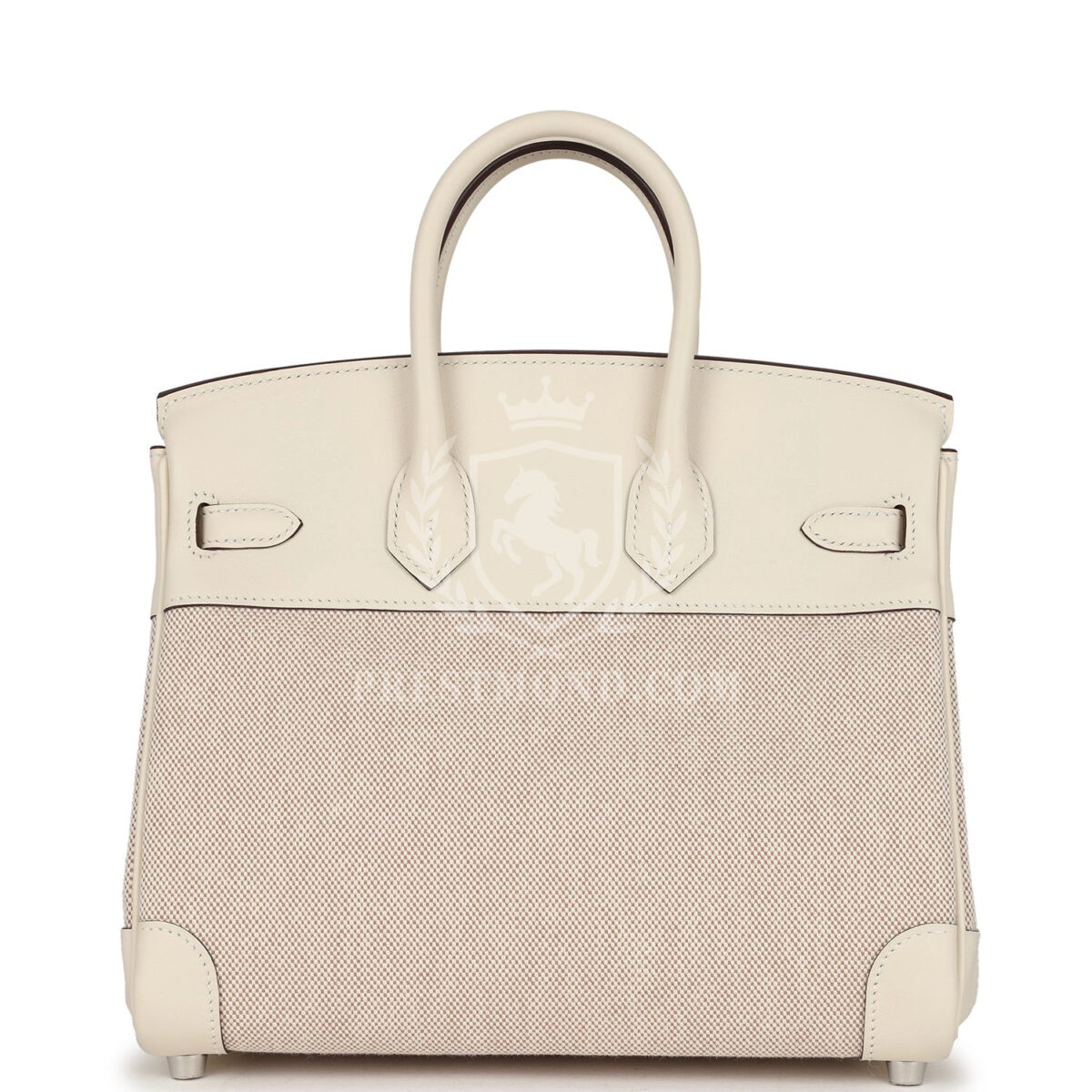 Hermes Birkin 25 Nata Swift and Ecru-Beige Toile H Canvas PHW — изображение 4