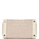 Hermes Birkin 25 Nata Swift and Ecru-Beige Toile H Canvas PHW