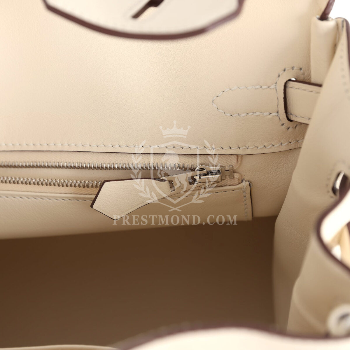 Hermes Birkin 25 Nata Swift and Ecru-Beige Toile H Canvas PHW — изображение 9