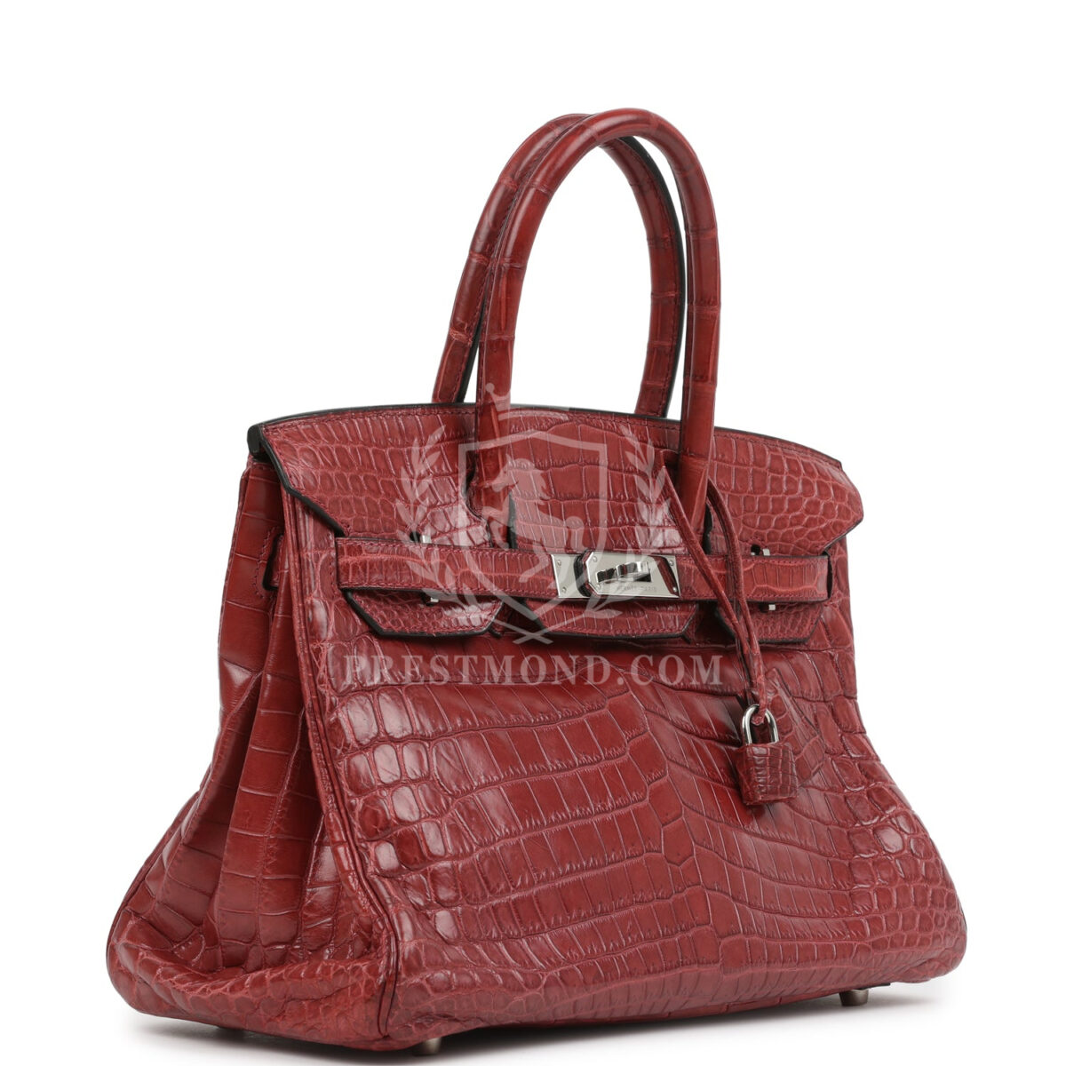 Vintage Hermes Travel Birkin 30 Rouge H Matte Niloticus Crocodile PHW — изображение 2