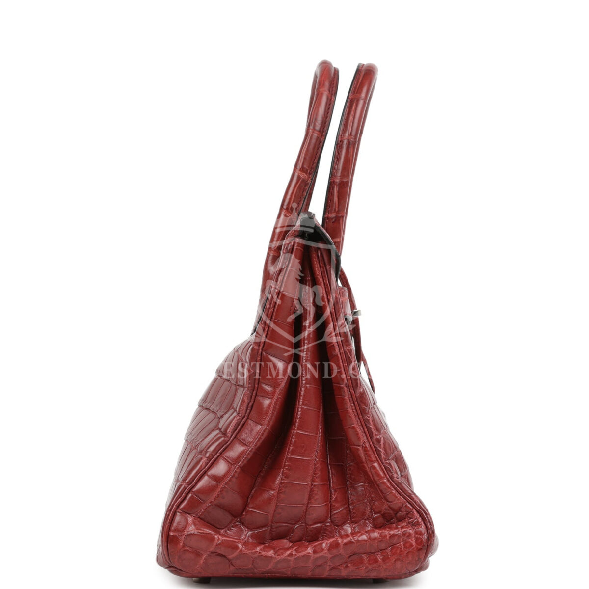 Vintage Hermes Travel Birkin 30 Rouge H Matte Niloticus Crocodile PHW — изображение 3