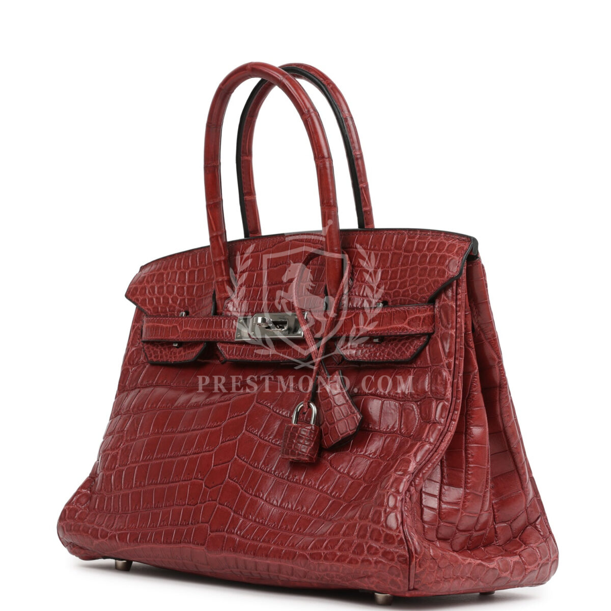 Vintage Hermes Travel Birkin 30 Rouge H Matte Niloticus Crocodile PHW — изображение 4