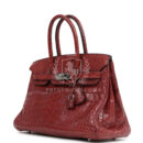 Vintage Hermes Travel Birkin 30 Rouge H Matte Niloticus Crocodile PHW