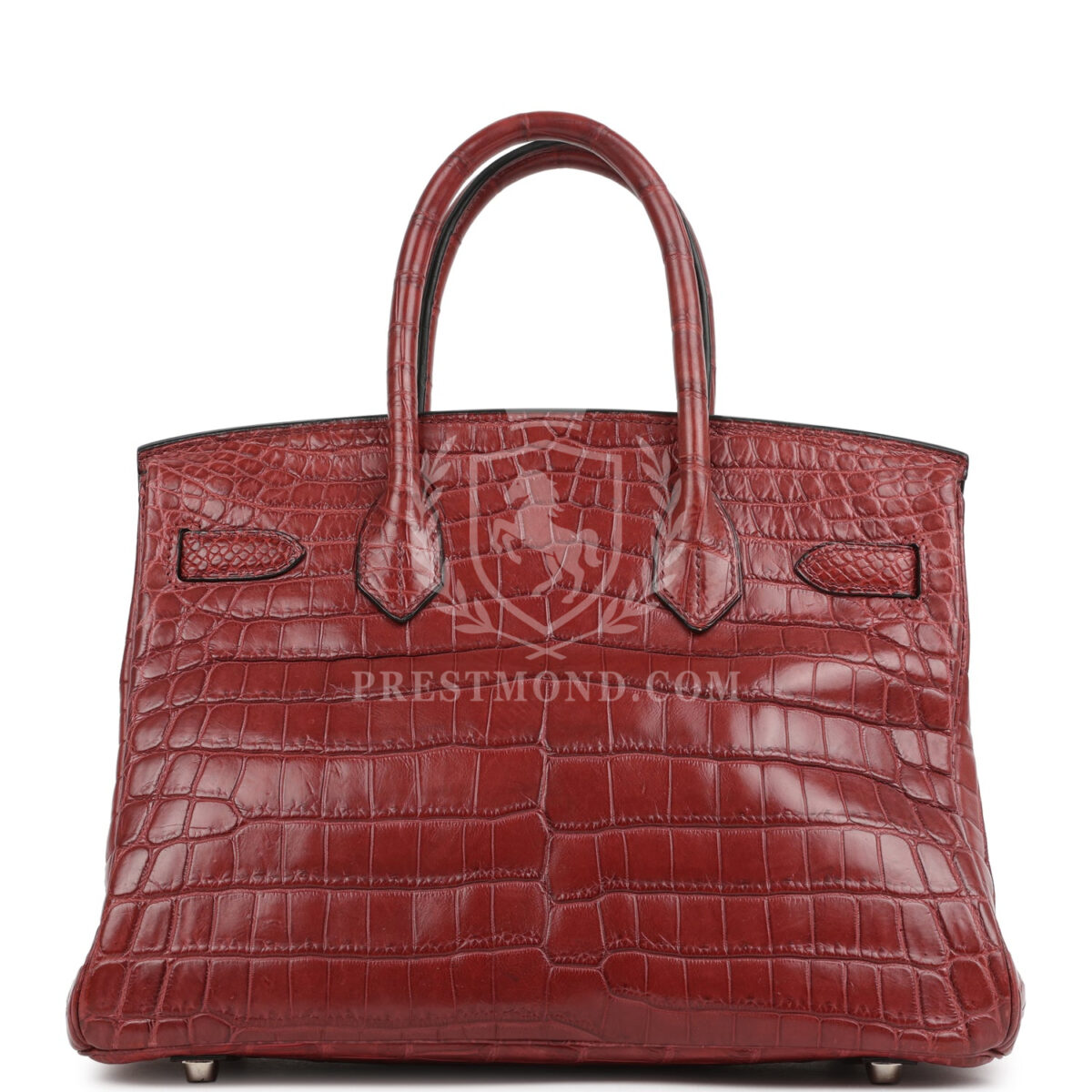 Vintage Hermes Travel Birkin 30 Rouge H Matte Niloticus Crocodile PHW — изображение 5