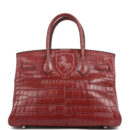 Vintage Hermes Travel Birkin 30 Rouge H Matte Niloticus Crocodile PHW