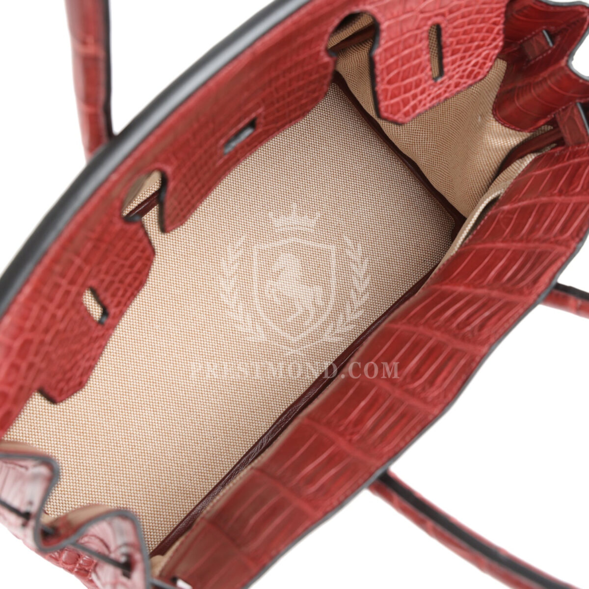 Vintage Hermes Travel Birkin 30 Rouge H Matte Niloticus Crocodile PHW — изображение 8