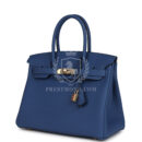 Hermes Birkin 30 Bleu Tie Togo PBHW