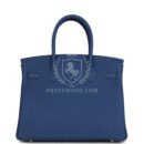 Hermes Birkin 30 Bleu Tie Togo PBHW