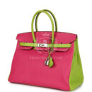 Hermes Special Order (HSS) Birkin 35 Rose Tyrien and Kiwi Epsom PHW