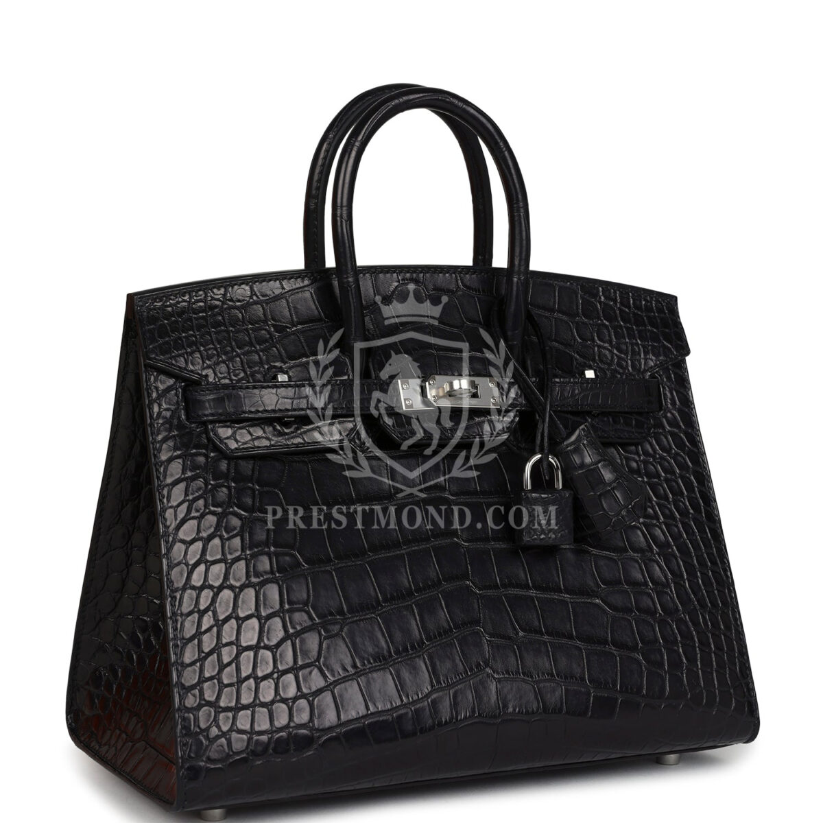 Hermes Birkin Sellier 25 Black Matte Alligator PHW — изображение 2