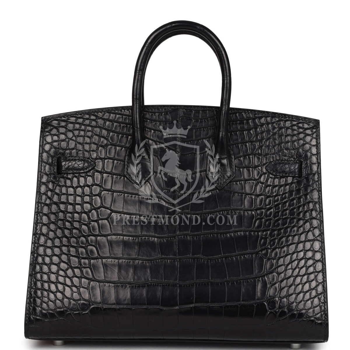Hermes Birkin Sellier 25 Black Matte Alligator PHW — изображение 4