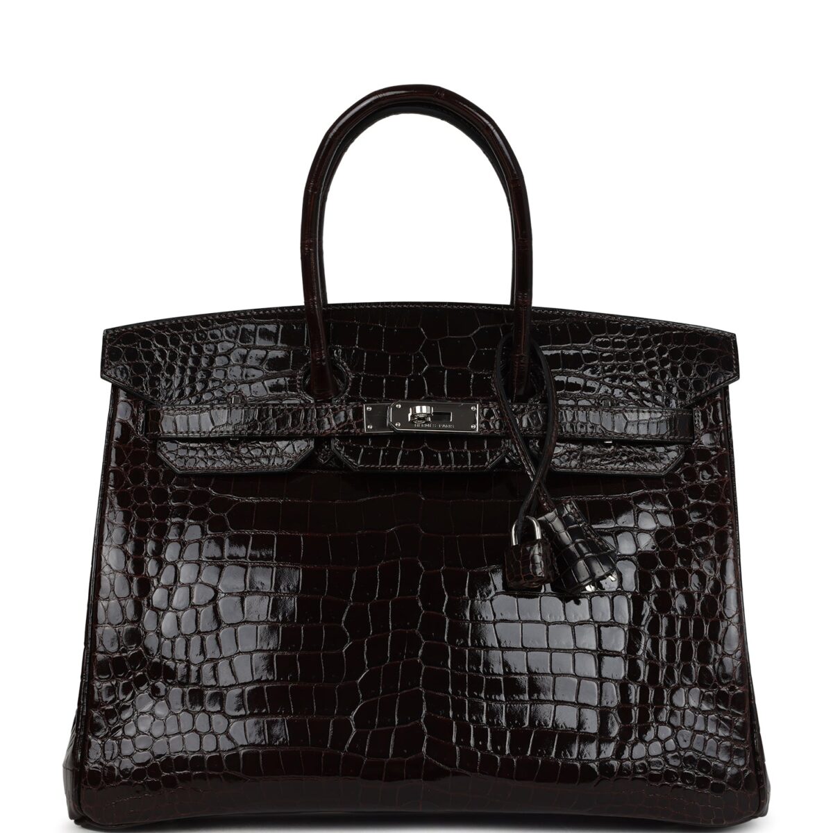 Hermes Birkin 35 Havane Shiny Porosus Crocodile PHW