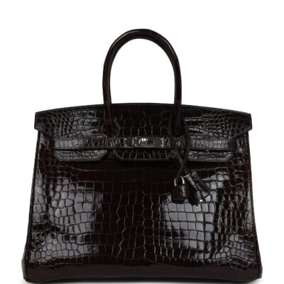 Hermes Birkin 35 Havane Shiny Porosus Crocodile PHW