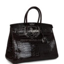 Hermes Birkin 35 Havane Shiny Porosus Crocodile PHW