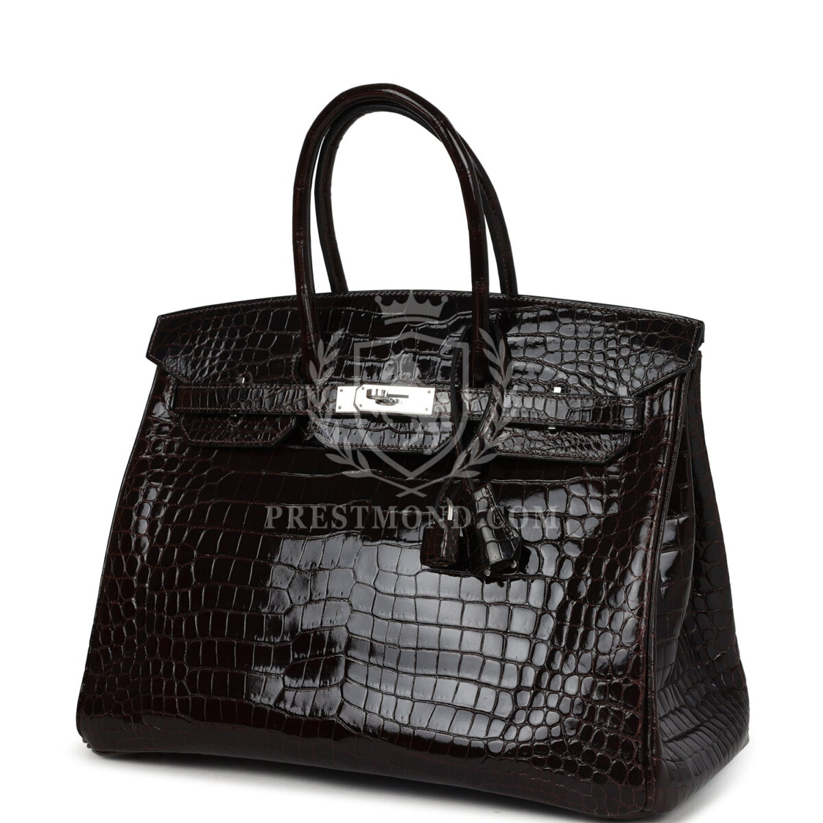 Hermes Birkin 35 Havane Shiny Porosus Crocodile PHW — изображение 5