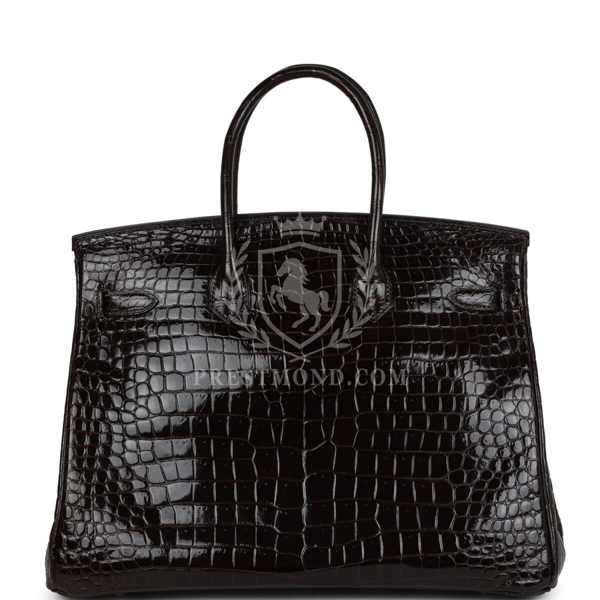 Hermes Birkin 35 Havane Shiny Porosus Crocodile PHW — изображение 4
